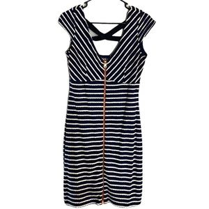 Guess LA Zip Up Dress Size 8 Navy and Cream